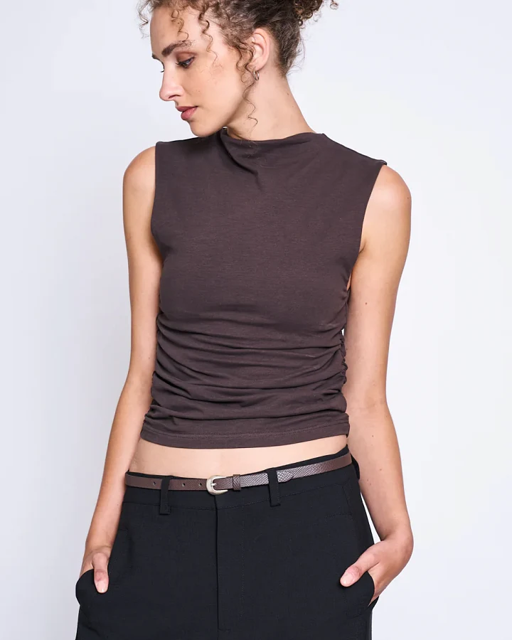 JAN 'N JUNE Damen vegan Top Mit Rüschen Von Rafo Mud