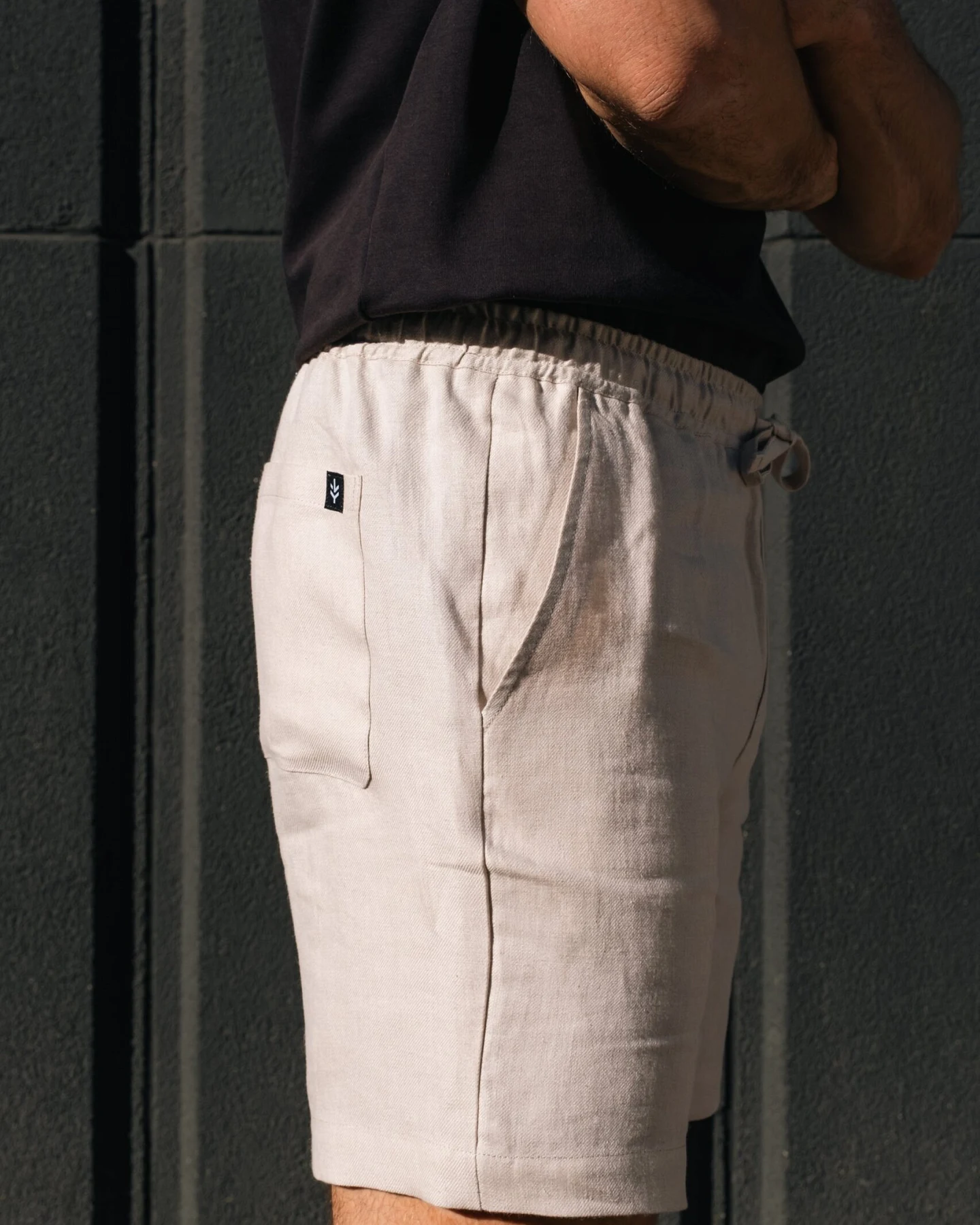 Lucid Collective Herren vegan Shorts Core Oatmeal – Ansicht 2