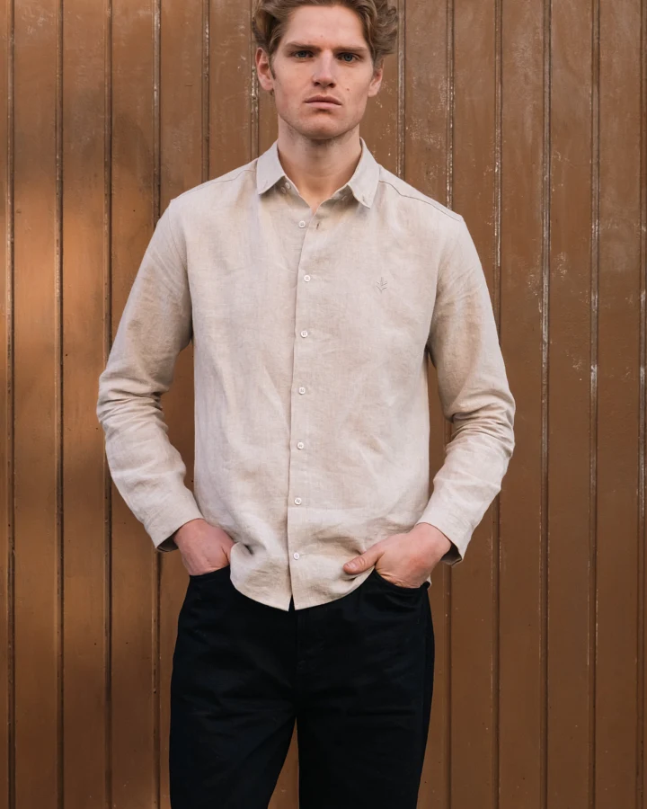 Lucid Collective Herren vegan Shirt Legacy In Der Farbe Oatmeal