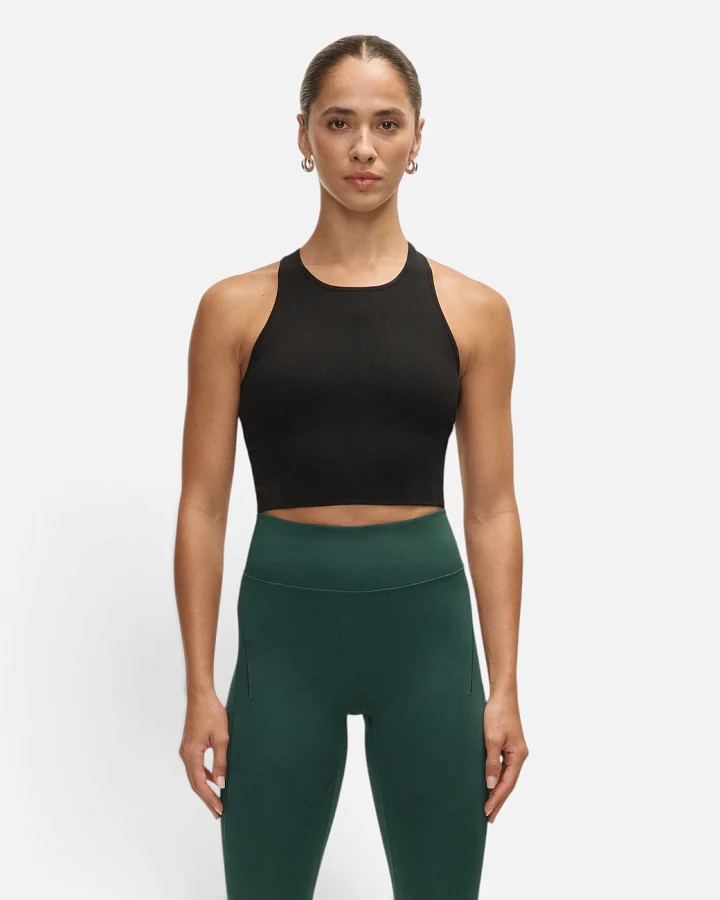 Casall Multi Rib Seamless Padded Sports Top - Black L