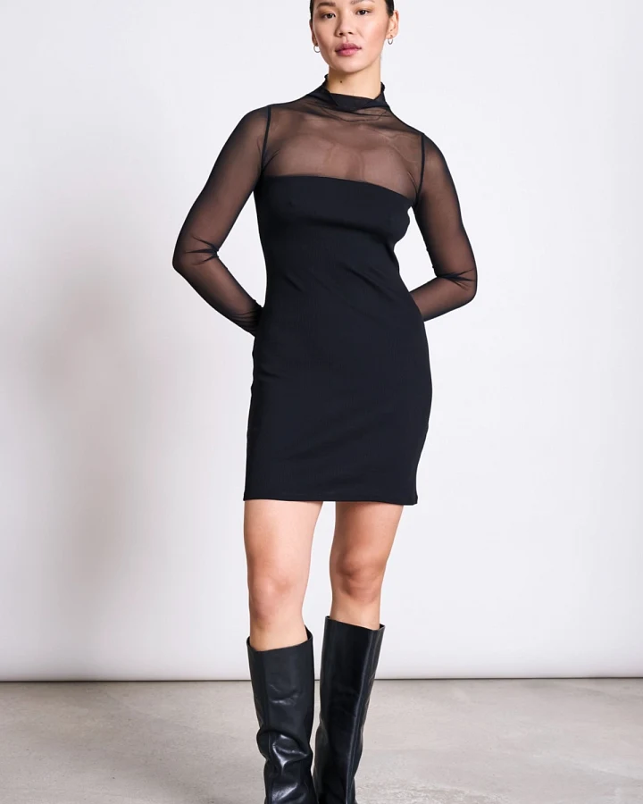 Kleid Mesh Huari Schwarz