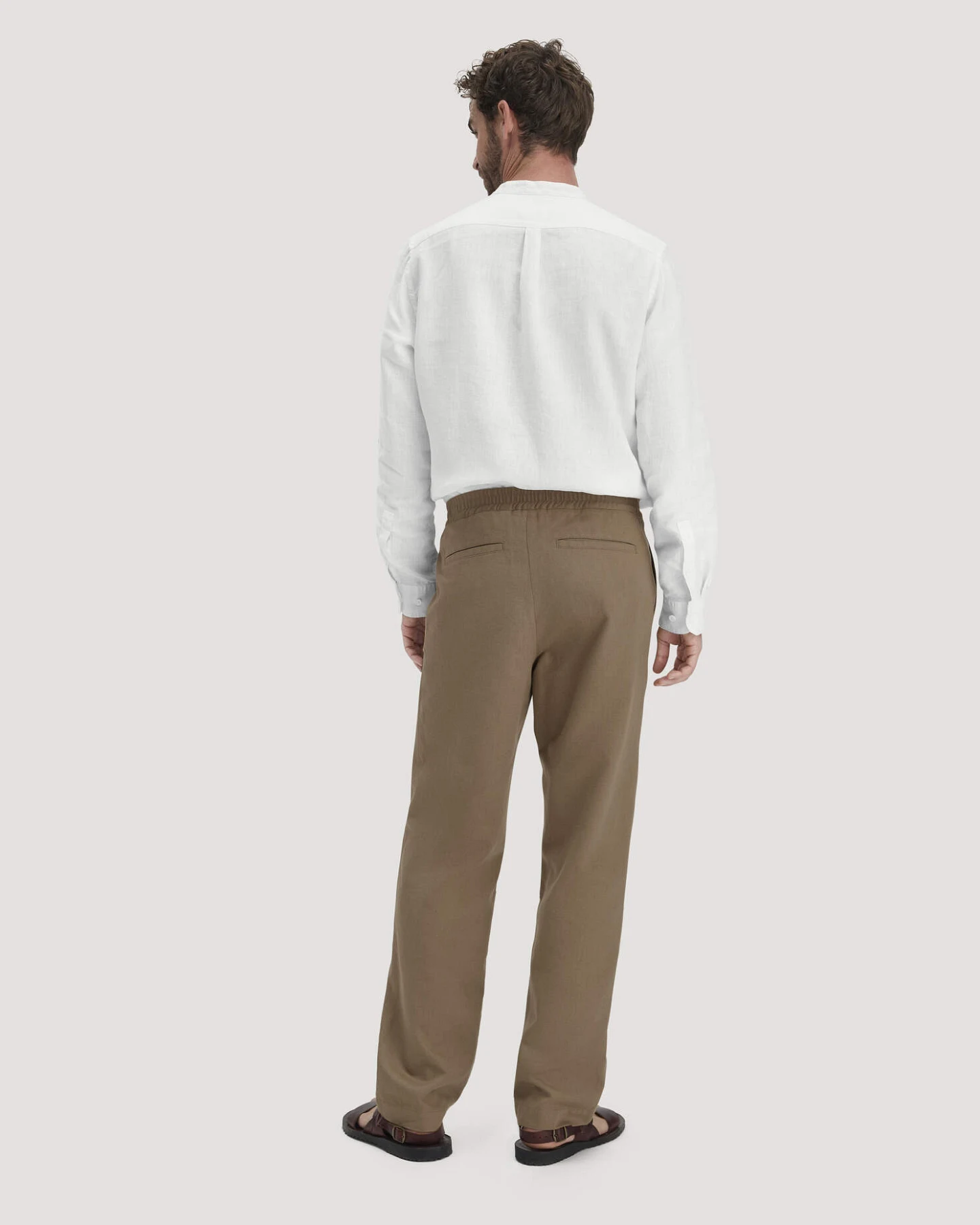 hessnatur Herren Hose ENEA Regular aus Bio-Baumwolle mit Leinen - braun - Größe 32/32 – Ansicht 2