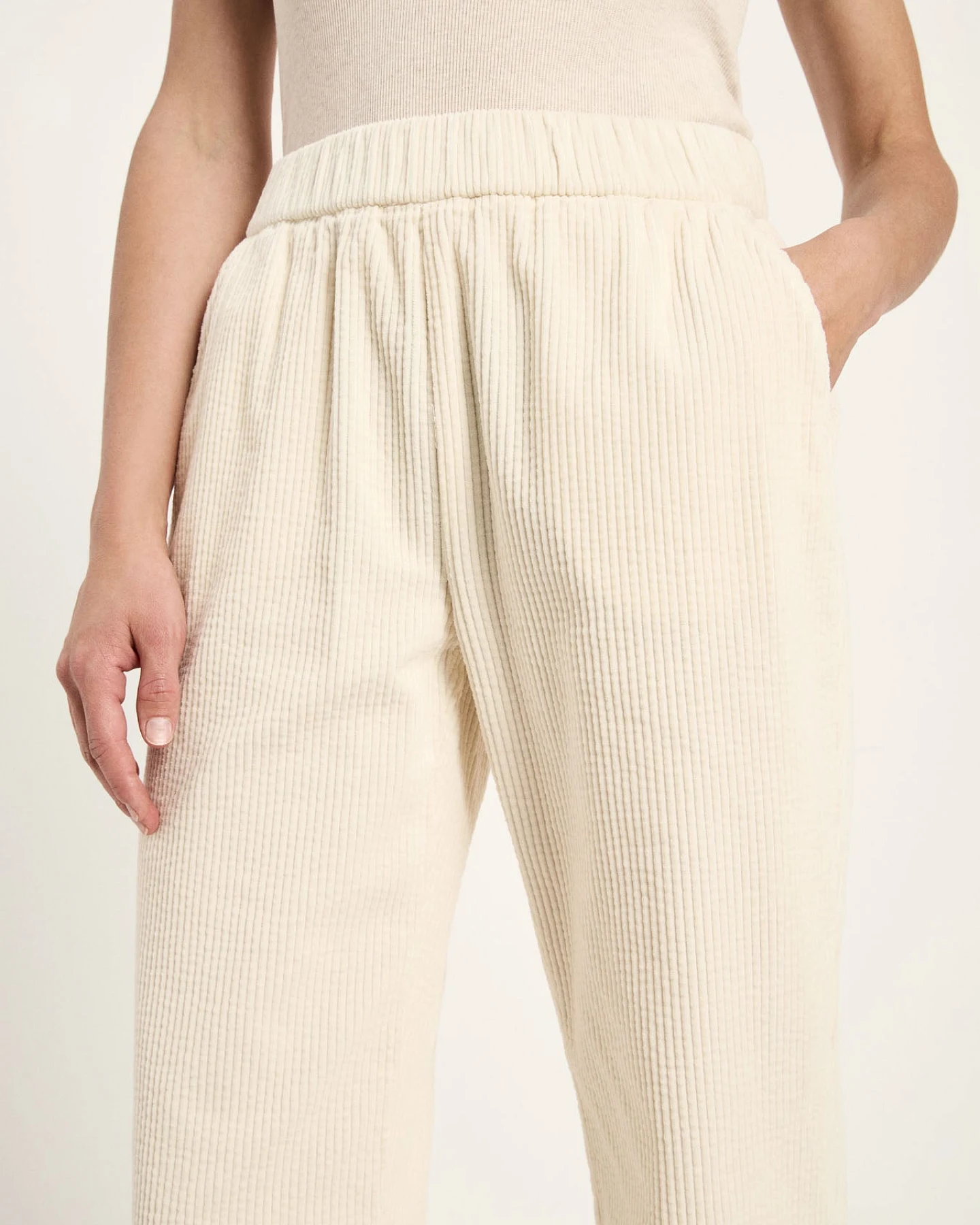 Kord Hose mit Gummizug (GOTS) – Ansicht 3