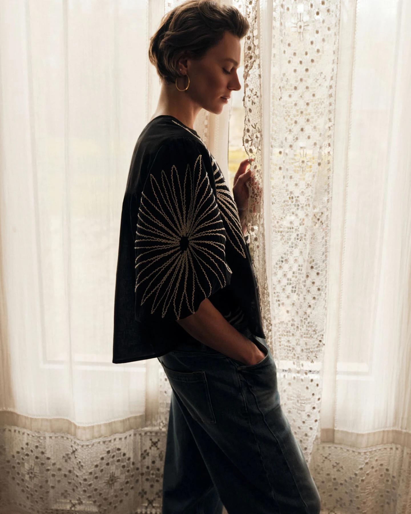 Bluse mit Stickerei (GOTS) – Ansicht 2