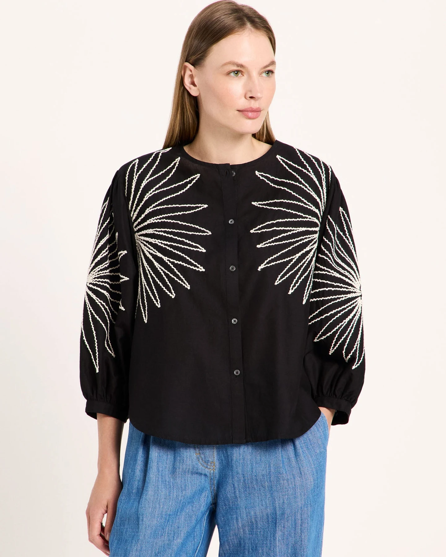 Bluse mit Stickerei (GOTS) – Ansicht 3