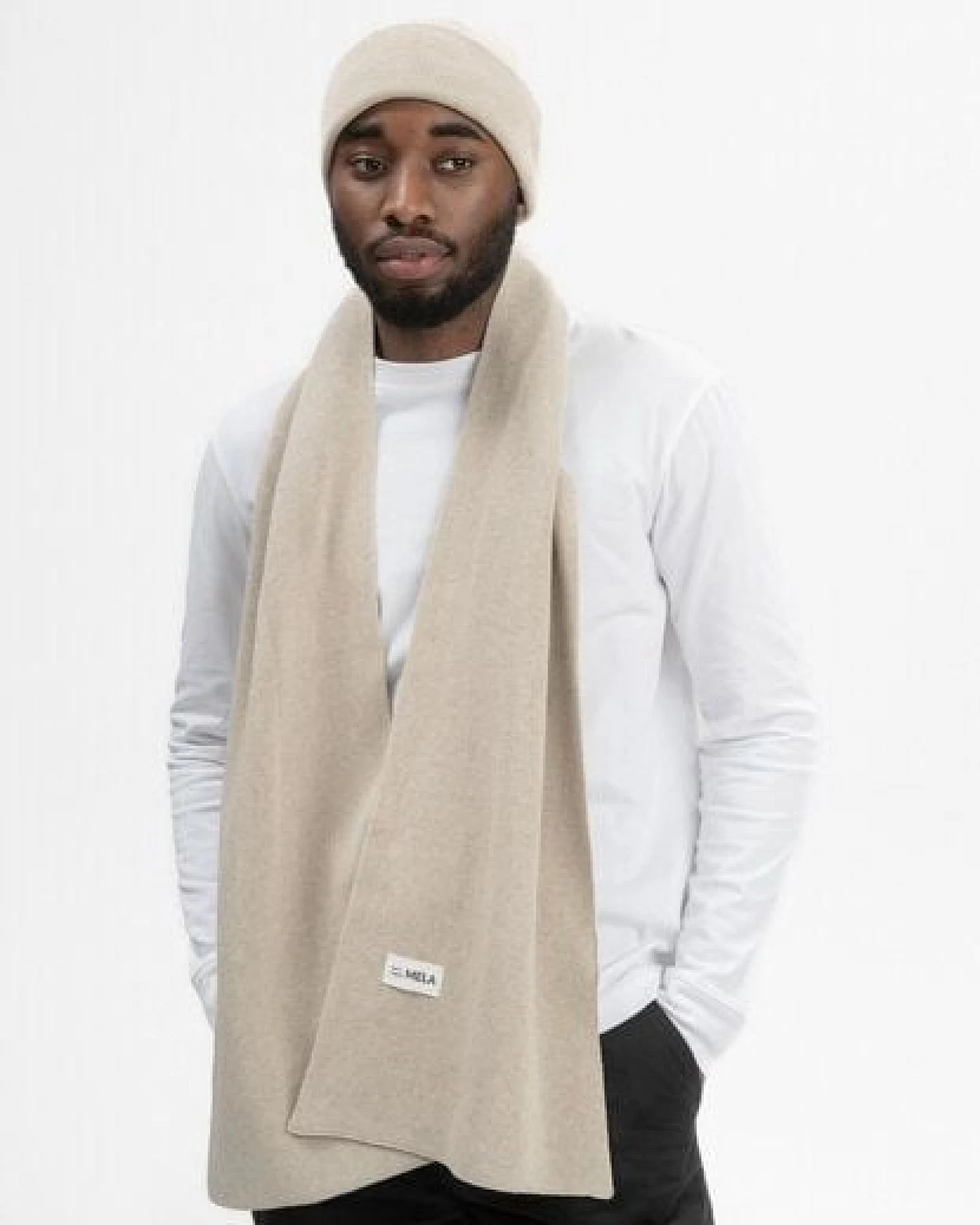 MELA Jacquard Strick Schal Style ASMEE aus 100% Bio-Baumwolle – Ansicht 2