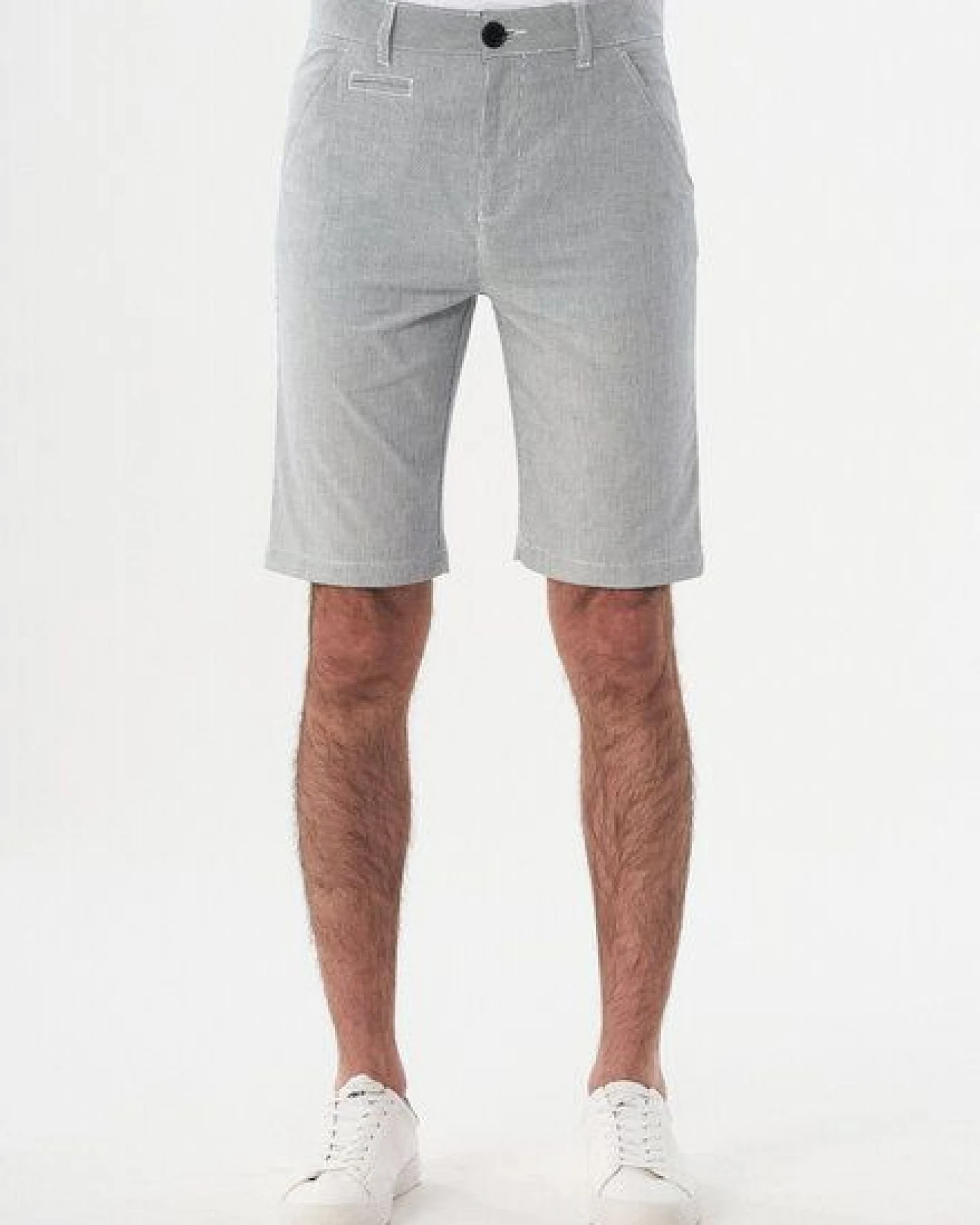 ORGANICATION Slim Chino-Shorts aus Bio-Baumwolle mit Streifenmuster – Ansicht 2