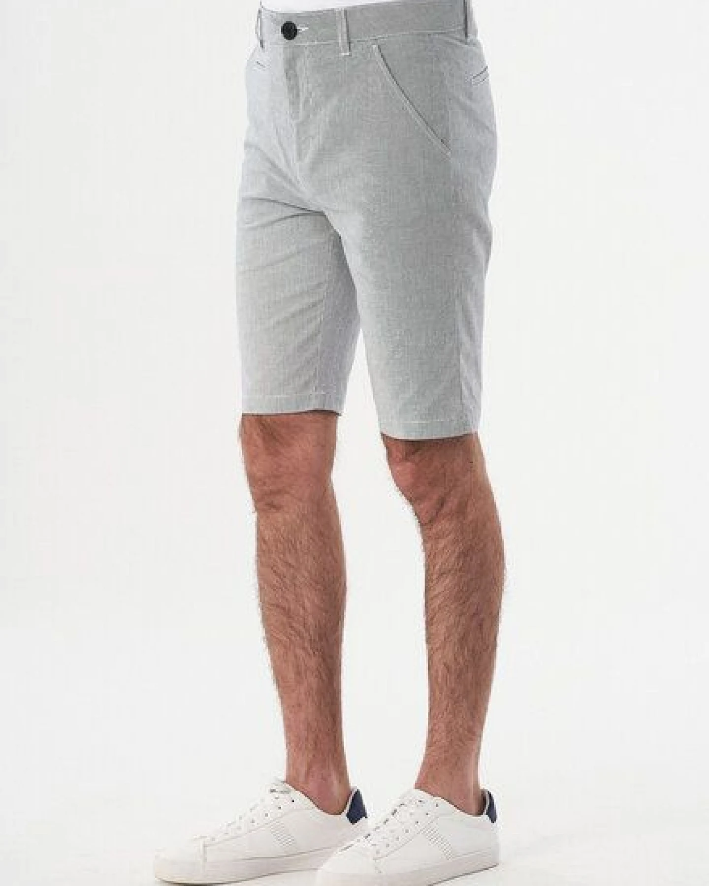 ORGANICATION Slim Chino-Shorts aus Bio-Baumwolle mit Streifenmuster – Ansicht 3