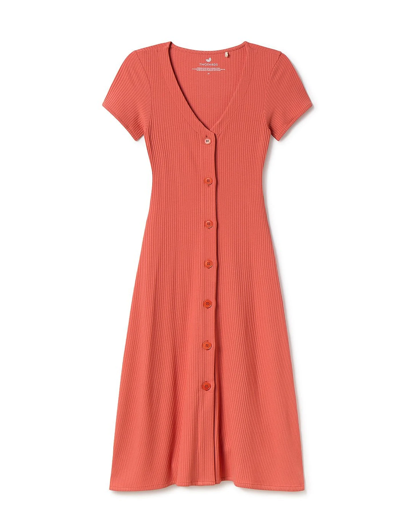 TWOTHIRDS Damen vegan Kleid Varpasalo Apfelrot – Ansicht 2