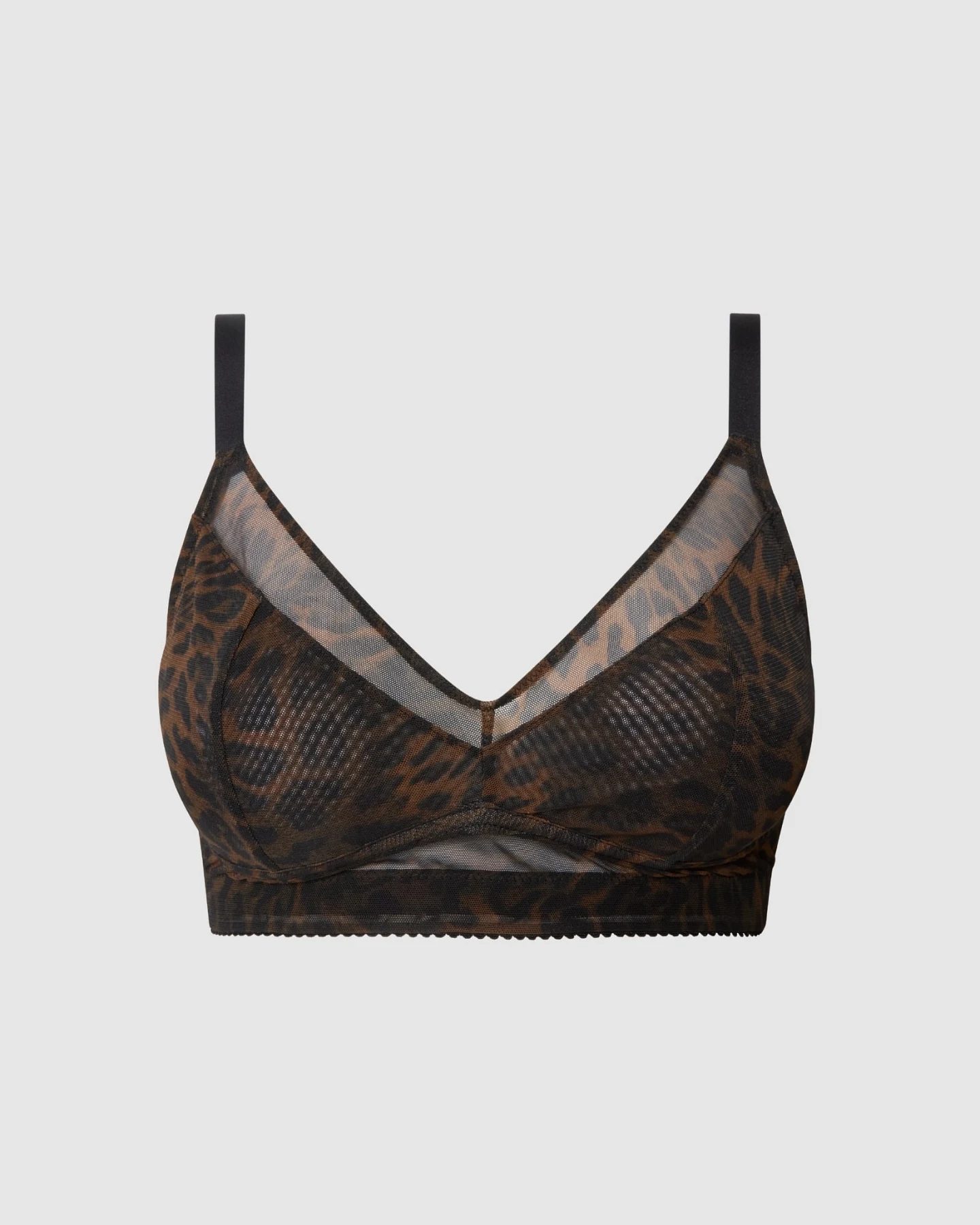 Understatement Damen vegan Bh Mesh Support Plus Dark Leopard – Ansicht 2