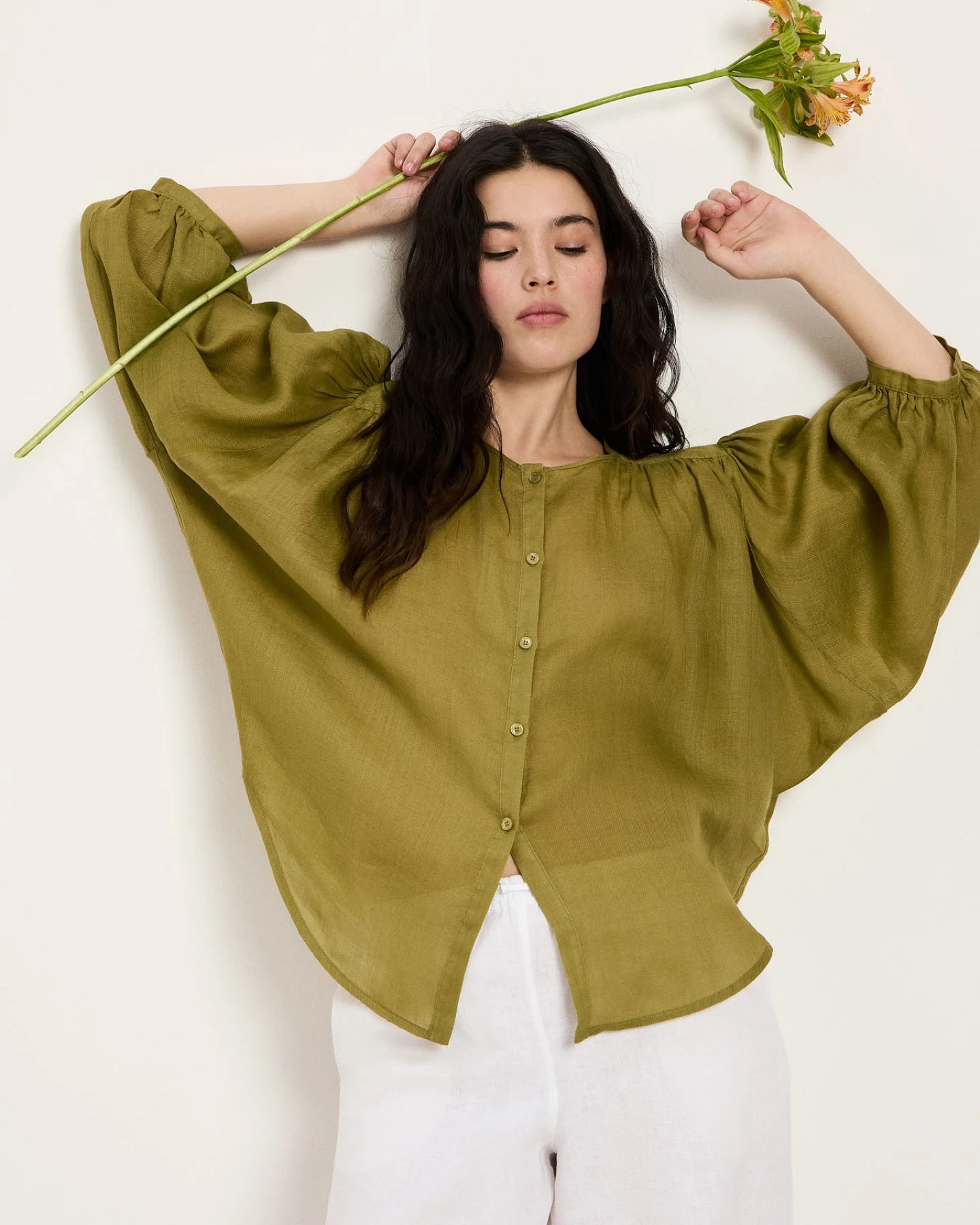 Bluse mit Kräuseln – Ansicht 2