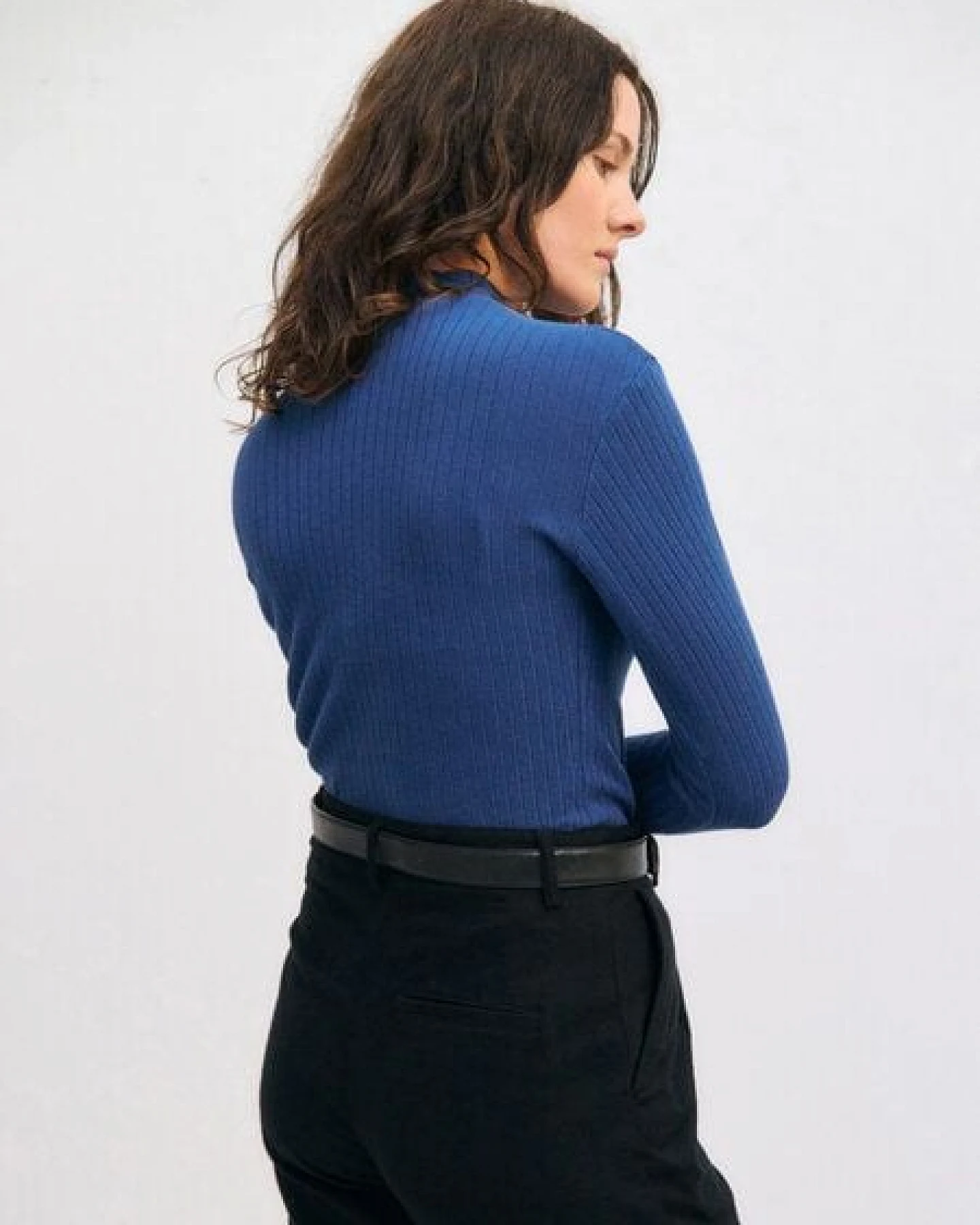 Rotholz Schweres Mockneck Longsleeve aus Bio Baumwolle – Ansicht 3