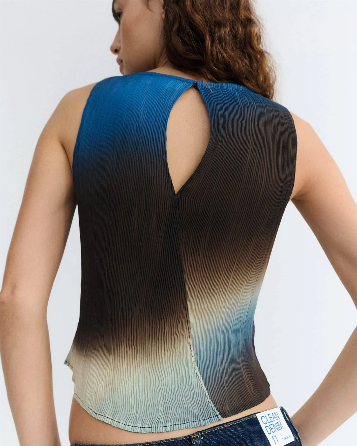 Thinking MU Damen vegan Oberteil Dora Blau/ Schwarz/ Creme – Ansicht 2