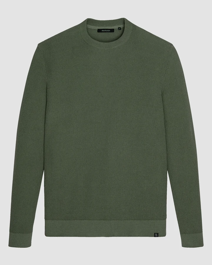 Recolution Herren vegan Pullover Lupin Dunkelkhaki