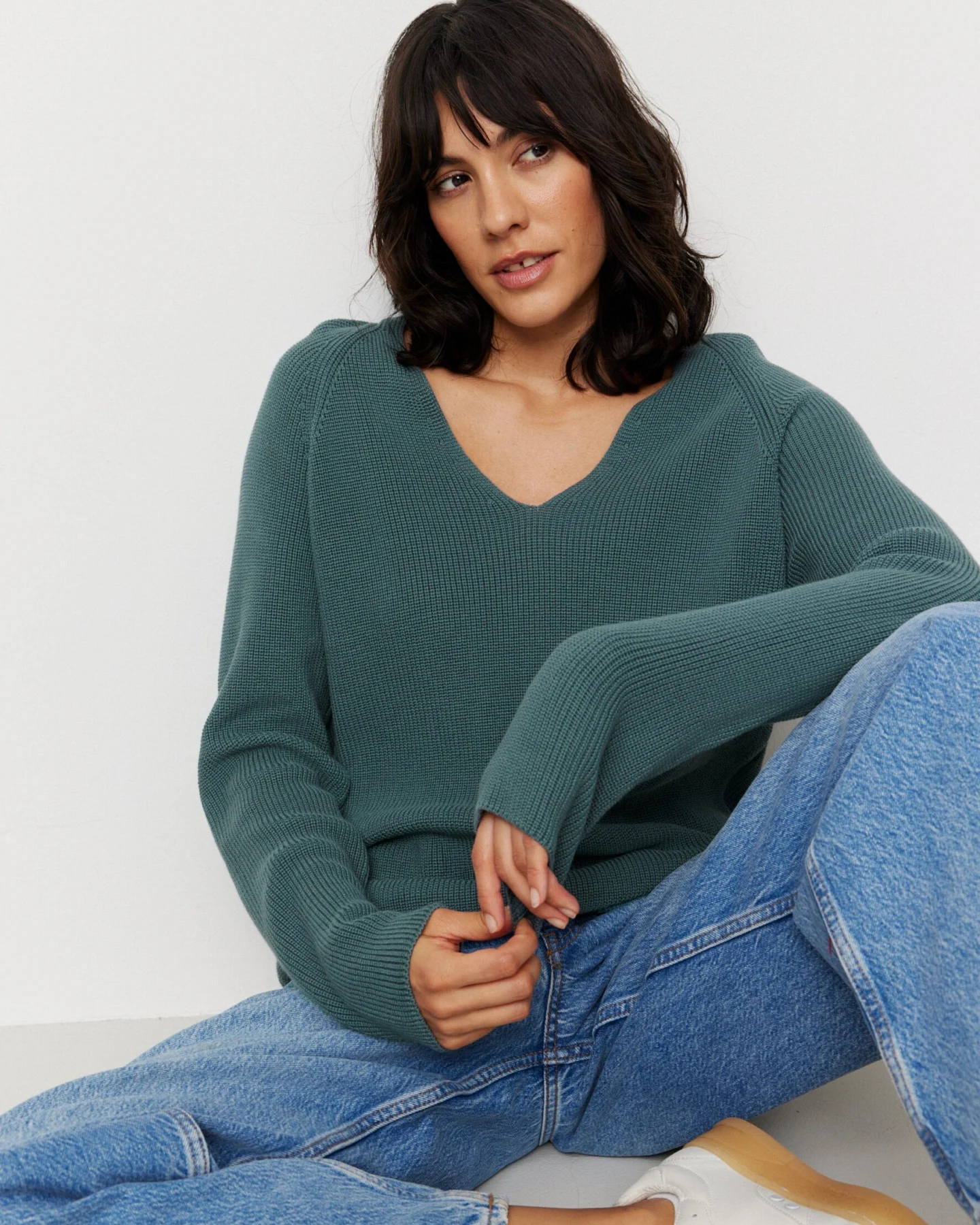 Recolution Damen vegan Pullover Arugula Teal – Ansicht 2