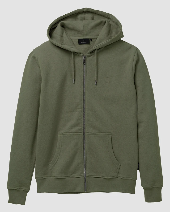 Recolution Herren vegan Sweatjacke Birch Dunkelkhaki
