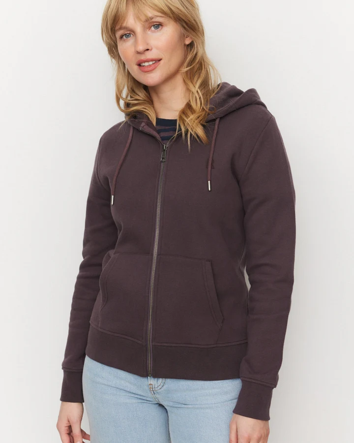 Recolution Damen vegan Sweatjacke Dahlia In Dark Grape