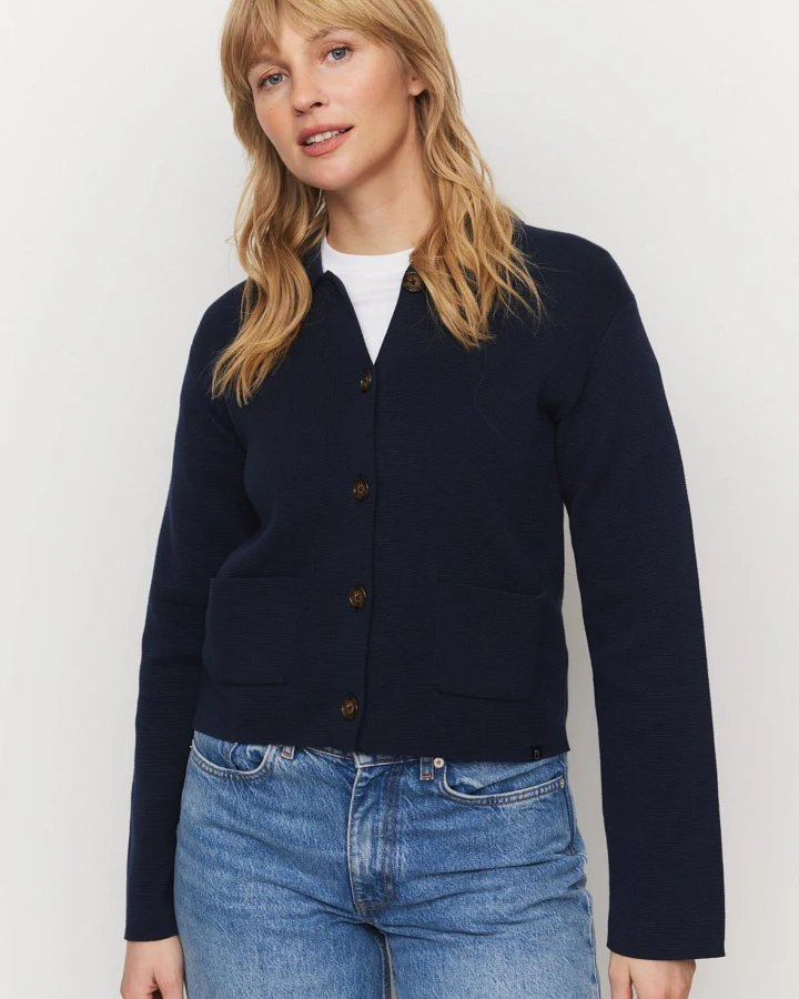 Recolution Damen vegan Overshirt Celosia In Dunkelblau