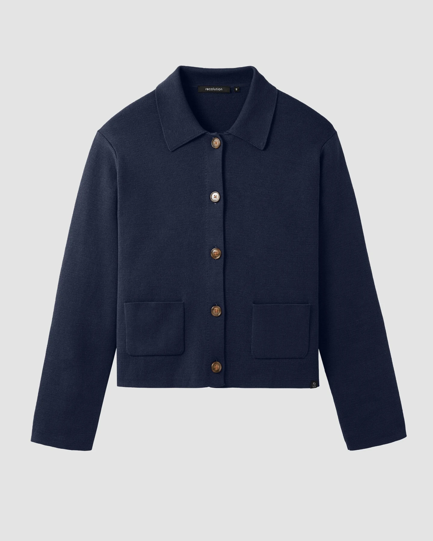 Recolution Damen vegan Overshirt Celosia In Dunkelblau – Ansicht 2