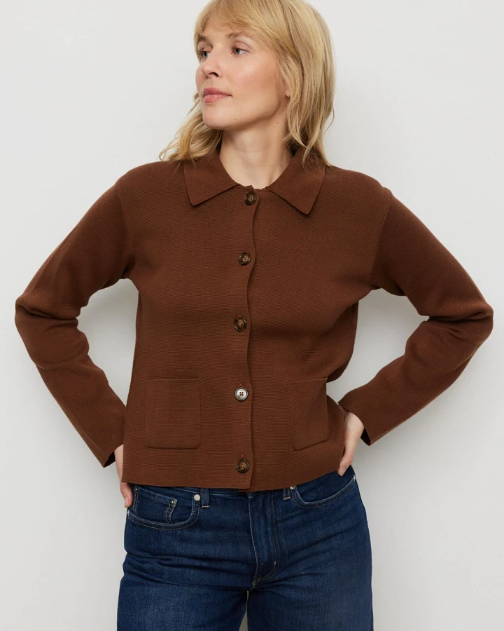 Recolution Damen vegan Overshirt Von Celosia In Cognac-Braun