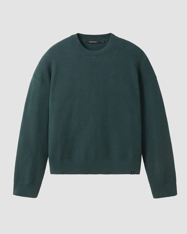 Recolution Damen vegan Pullover Gingko In Dunkelgrün