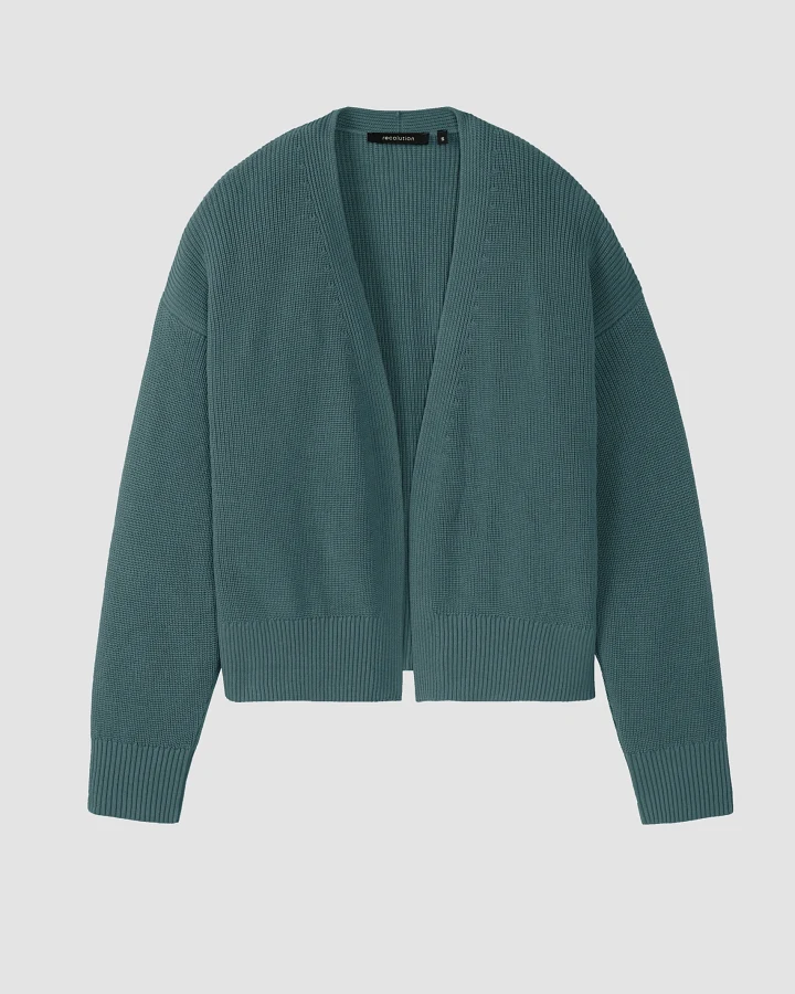 Recolution Damen vegan Strickjacke Moringa In Blaugrün