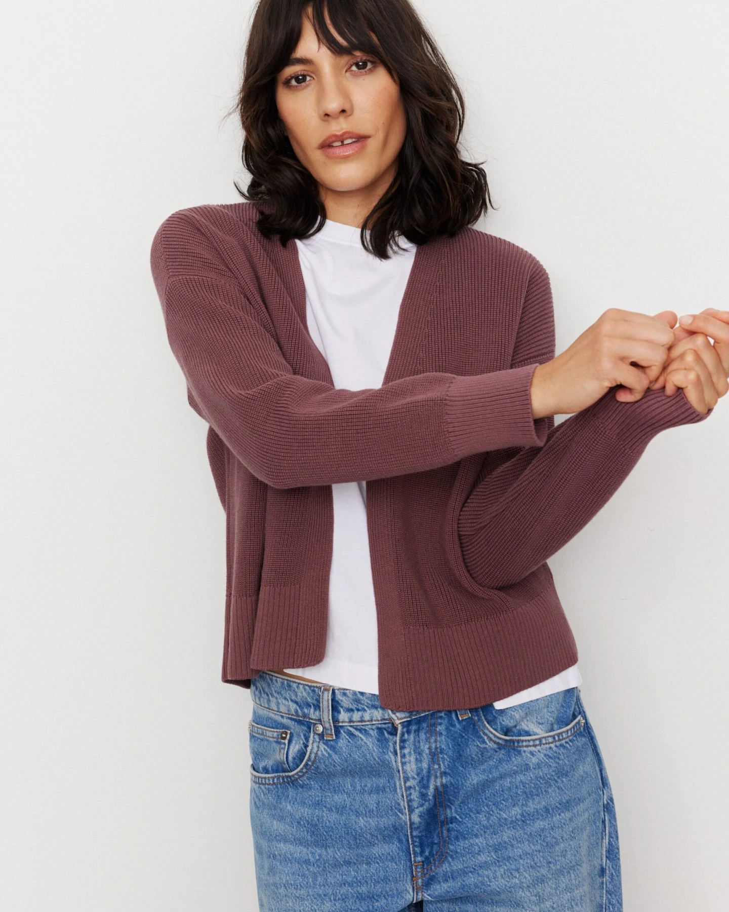 Recolution Damen vegan Strickjacke Moringa Wild Berry – Ansicht 2