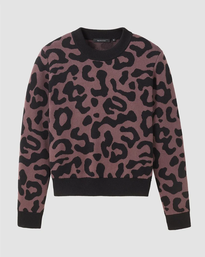 Recolution Damen vegan Pullover Pistia Leo Dark Grape
