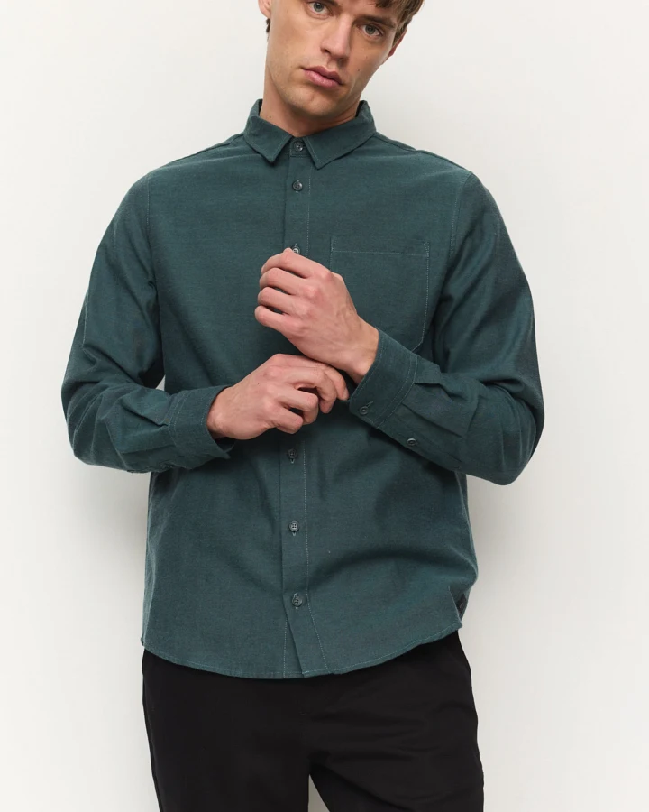 Recolution Herren vegan Hemd Lentil Tiefgrün