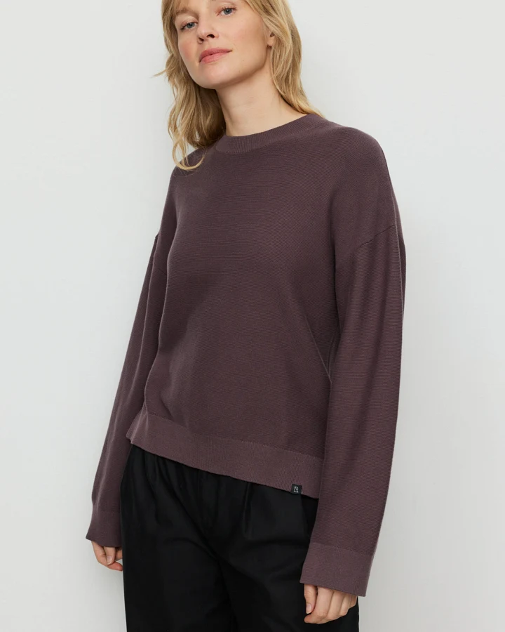 Recolution Damen vegan Pullover Gingko Dark Grape