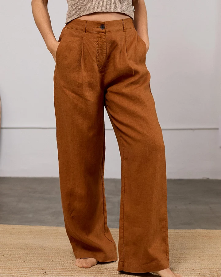 TWOTHIRDS Damen vegan Hose Poivre Umber Braun