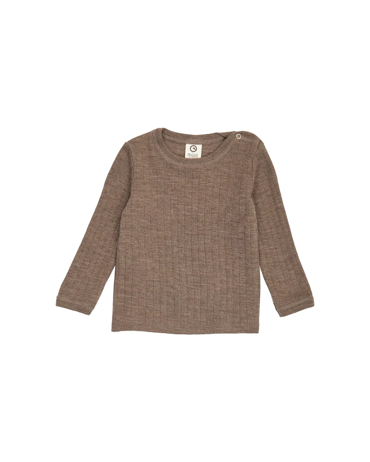 Baby Langarmshirt SW rip Walnut melange Gr. 74