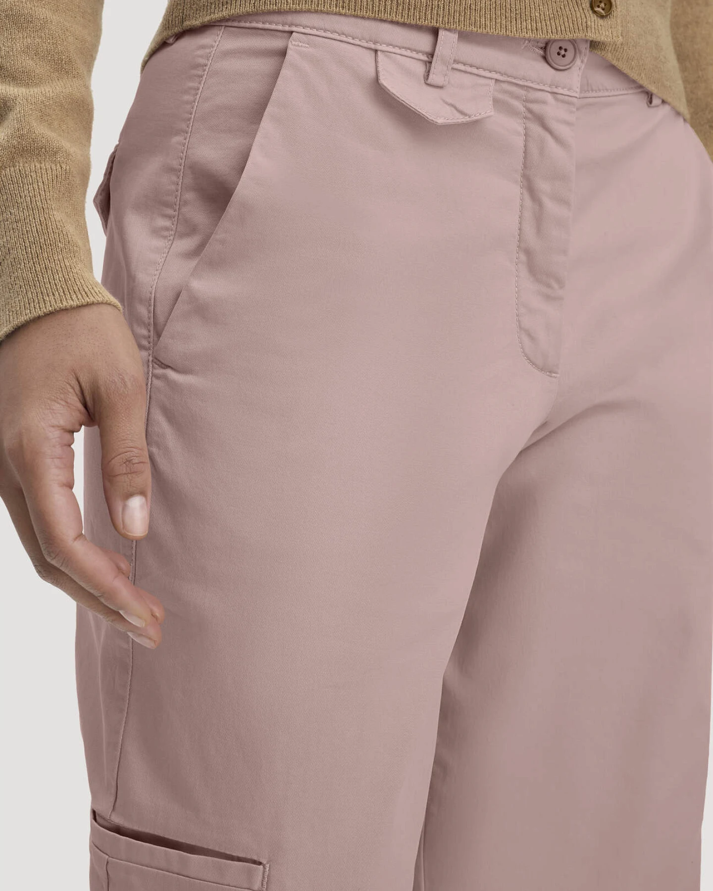 hessnatur Damen Hose Soft Utility Cargo Relaxed aus Bio-Baumwolle - rosa - Größe 44 – Ansicht 3