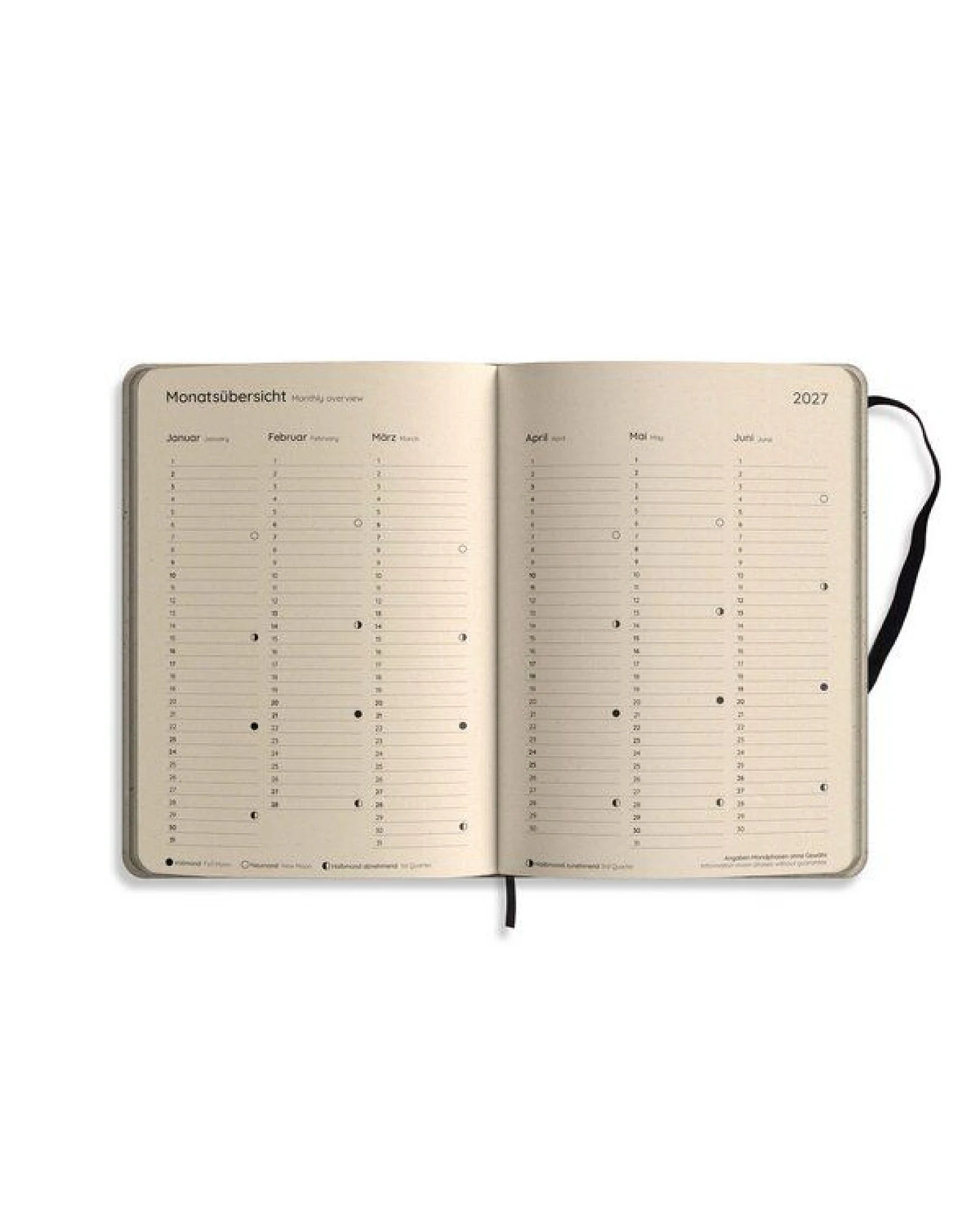 matabooks® Kalender 2027 A5 Diary aus Süßgraspapier mit Graspapier-Cover – Jahresplaner Samaya – Farbe: Skyglow – Ansicht 4