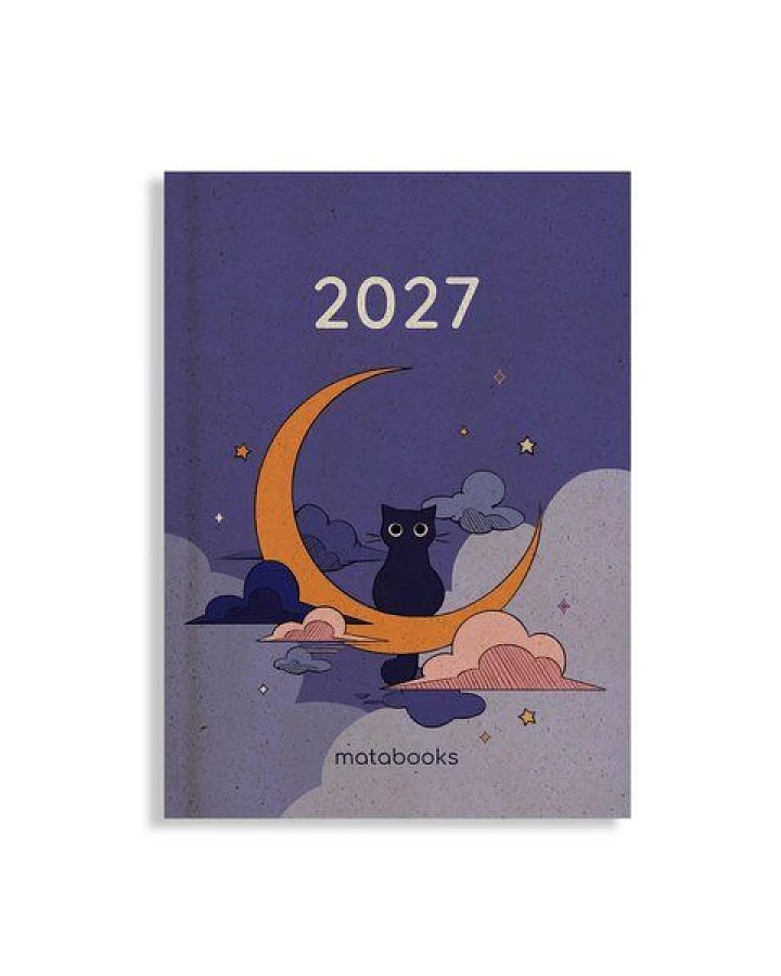 matabooks® Kalender 2027 A6 Basic aus Graspapier – Jahresplaner Samaya – Farbe: Lunar Violet