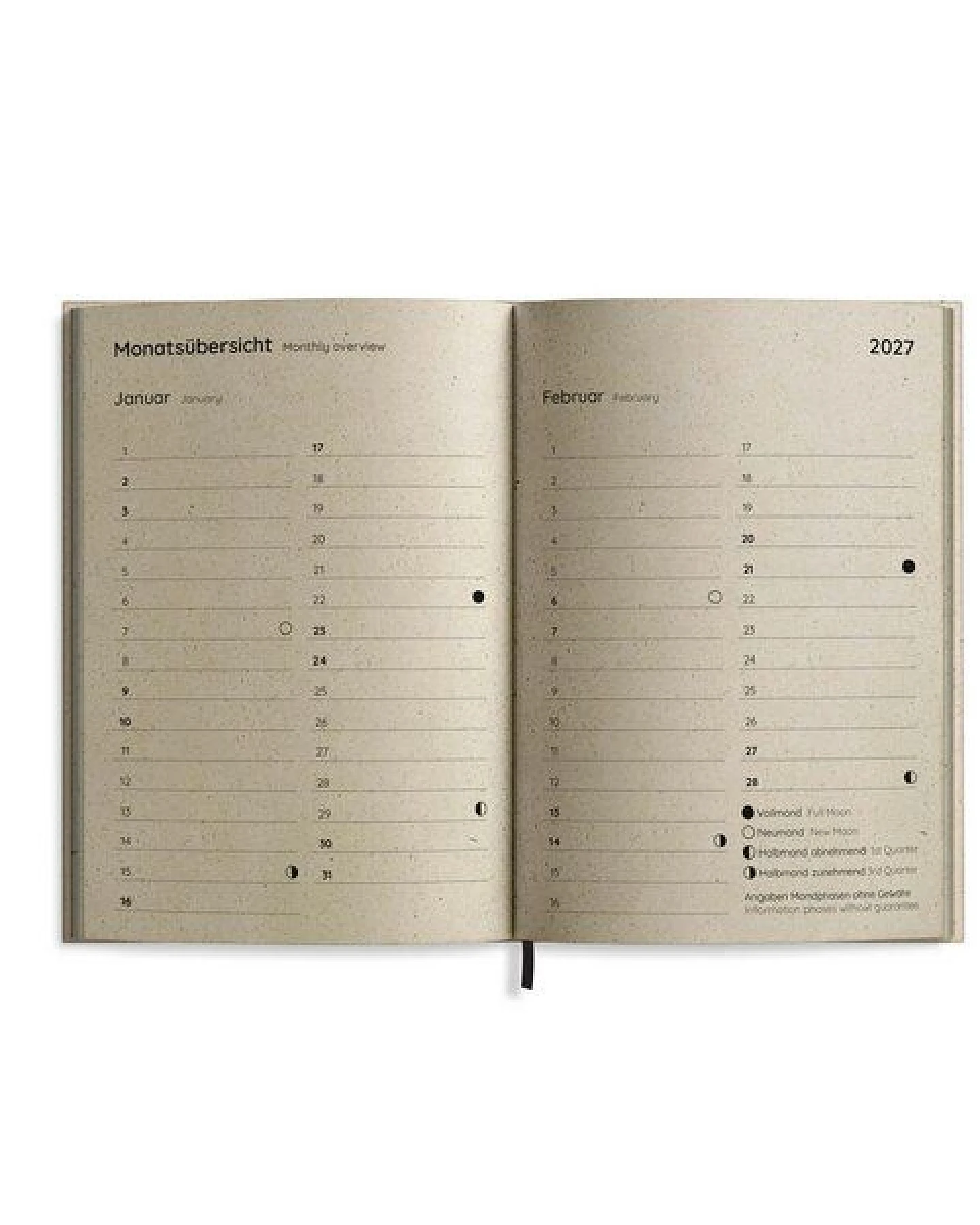 matabooks® Kalender 2027 A6 Basic aus Graspapier – Jahresplaner Samaya – Farbe: Lunar Violet – Ansicht 4