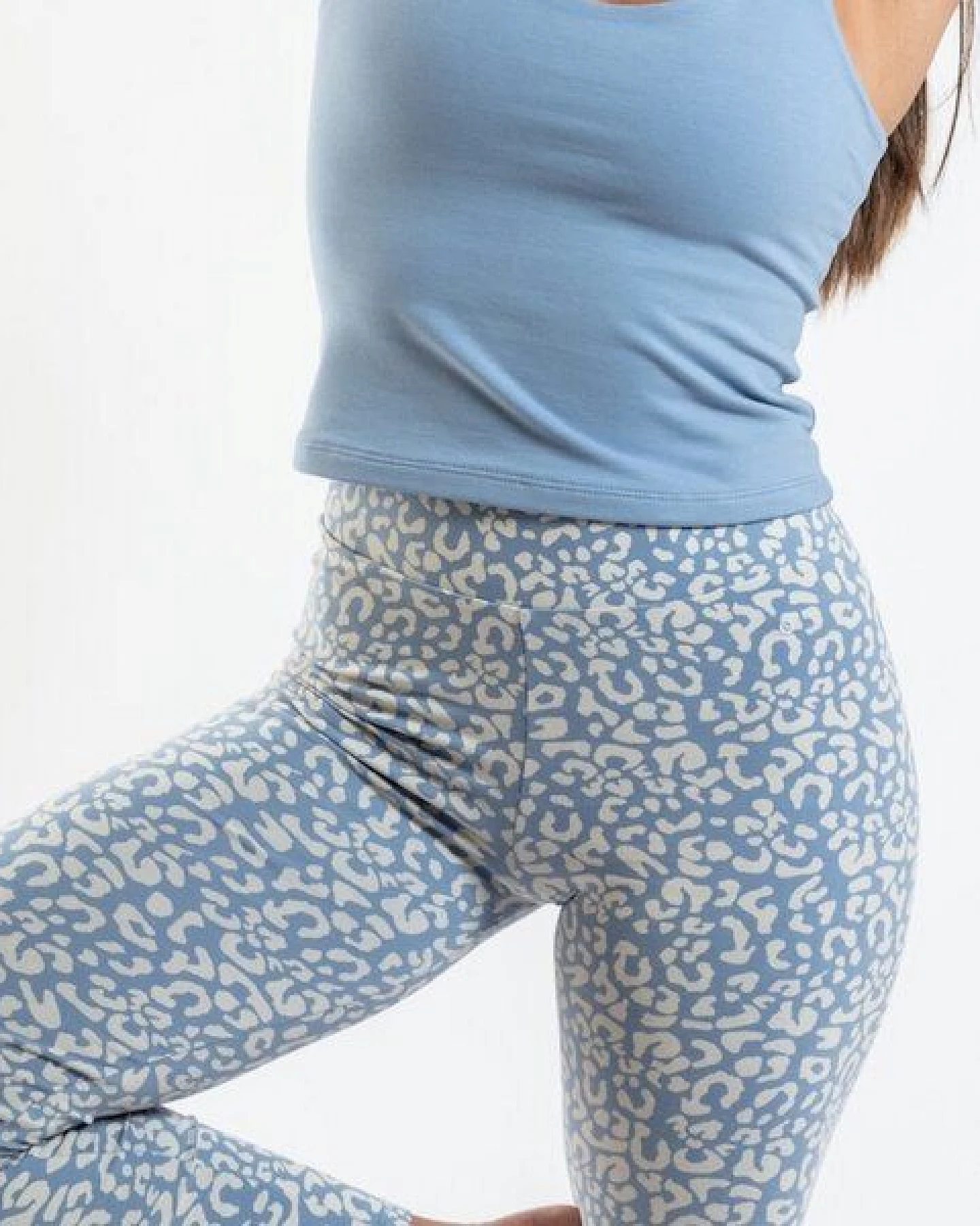 Orbasics Organic Cotton Leopard Leggings I Stoneblue – Ansicht 3