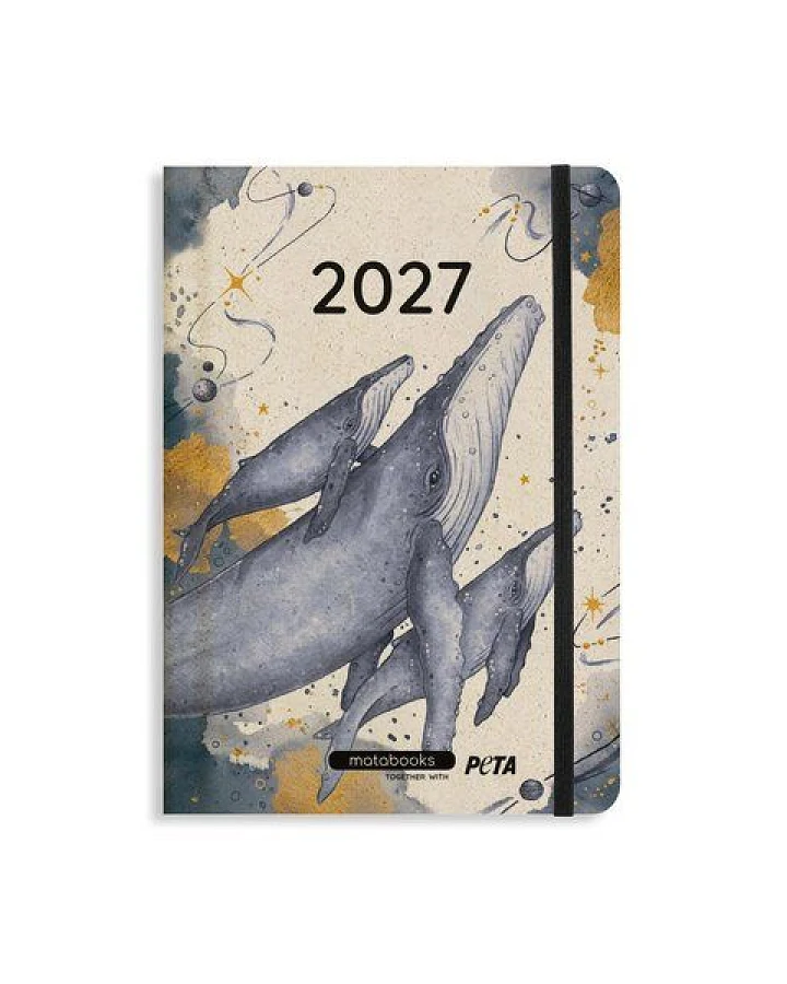 matabooks® Kalender 2027 A5 Basic aus Graspapier – Jahresplaner Samaya – Farbe: Cosmic Blue