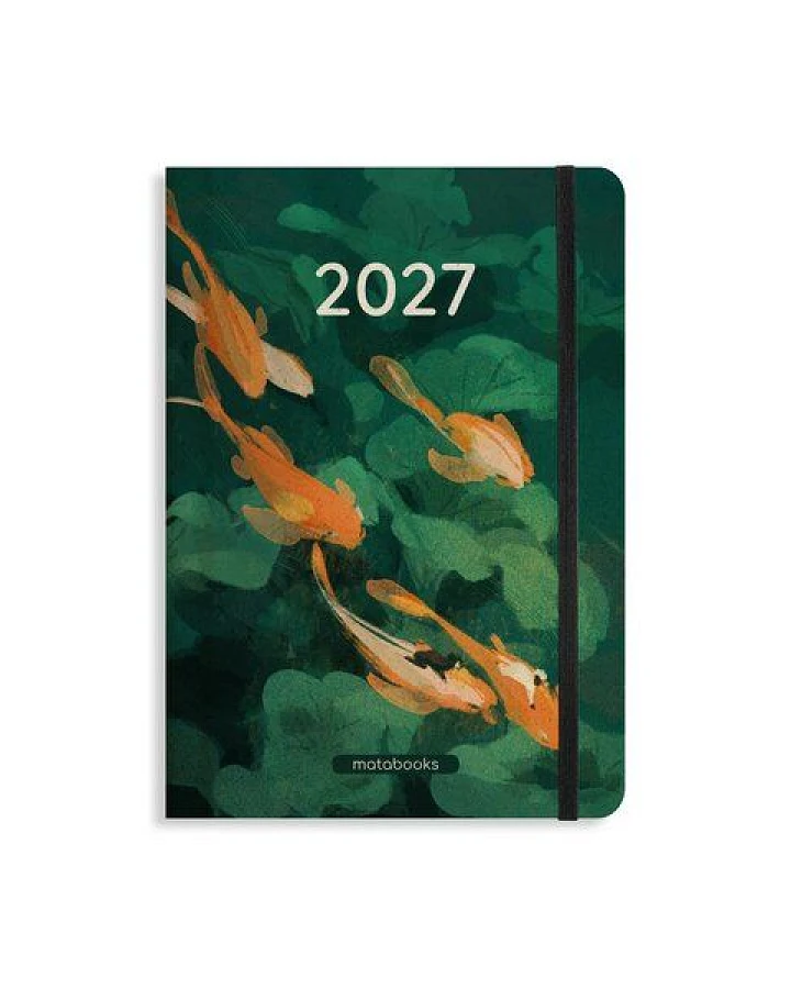 matabooks® Kalender 2027 A5 Diary aus Graspapier – Jahresplaner Samaya – Farbe: Pond Green