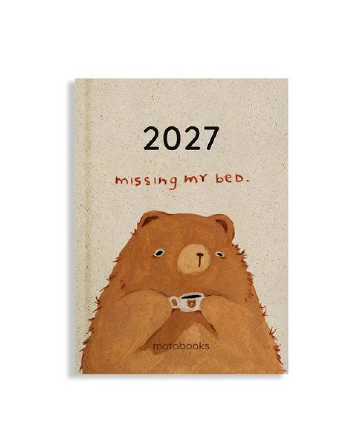 matabooks® Kalender 2027 A6 Basic aus Graspapier – Jahresplaner Samaya – Farbe: Mocha Brown