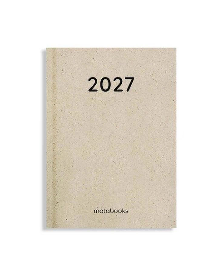 matabooks® Kalender 2027 A6 Basic aus Graspapier – Jahresplaner Samaya – Farbe: Nature S