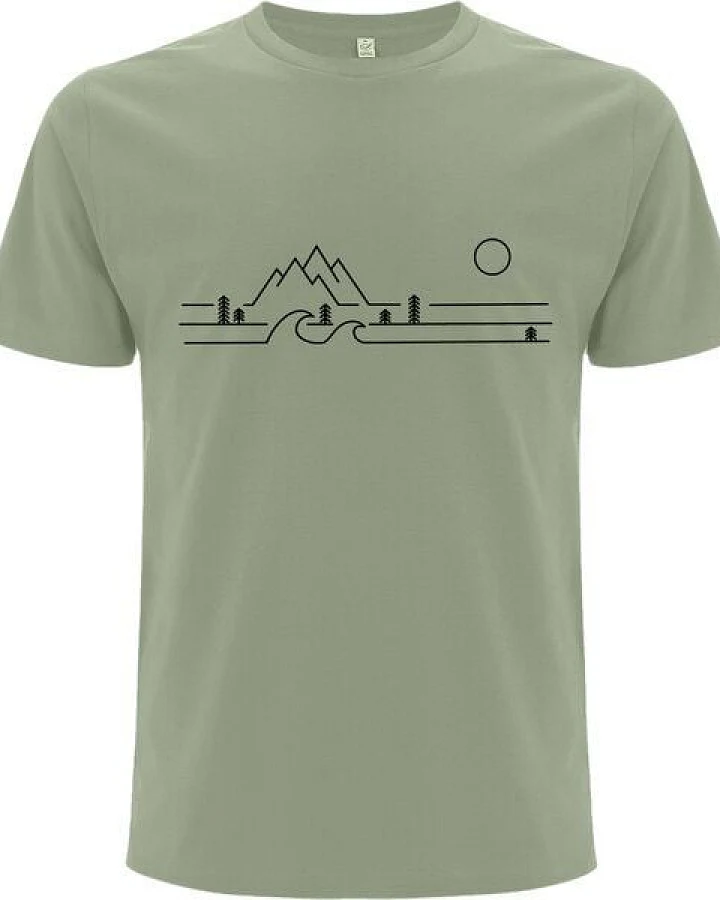 Spreecult 3 Linien Wald - Bio und Fair - Männer Unisex T-Shirt