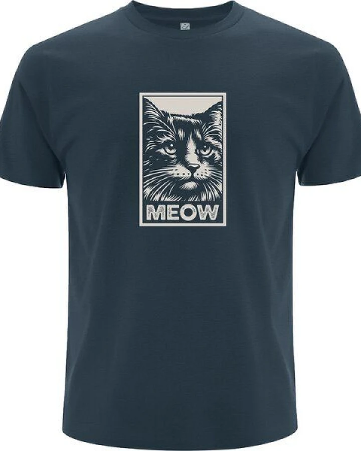 Spreecult Meow Katze - Bio und Fair - Männer Unisex T-Shirt