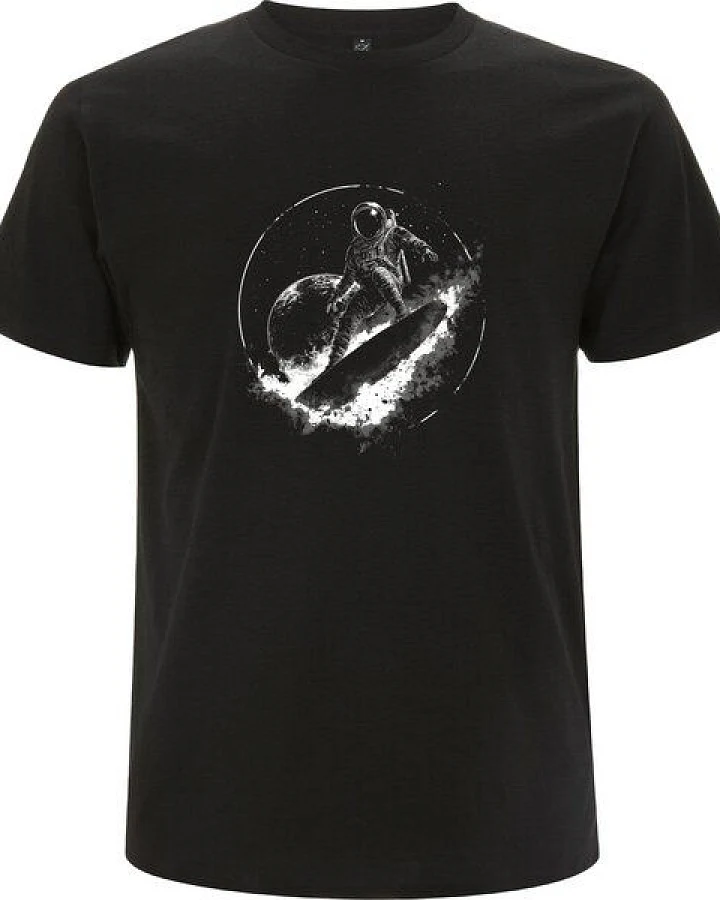 Spreecult Surfing Astronaut- - Bio und Fair - Männer Unisex T-Shirt - Sternenhimmel