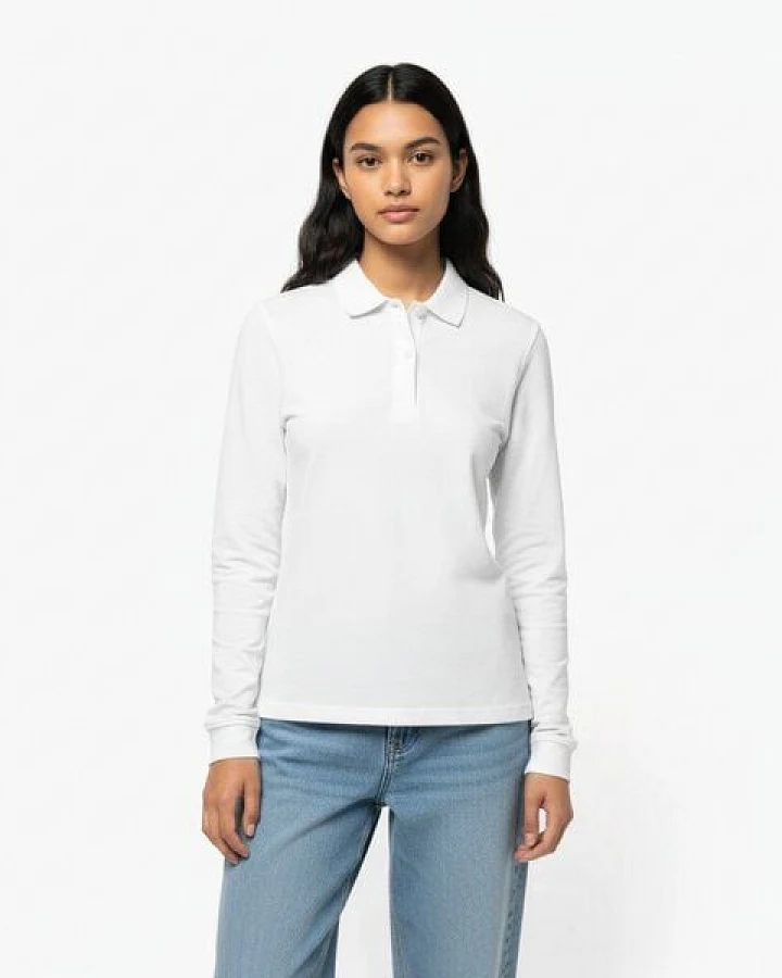 YTWOO Damen Piqué-Polo Langarm