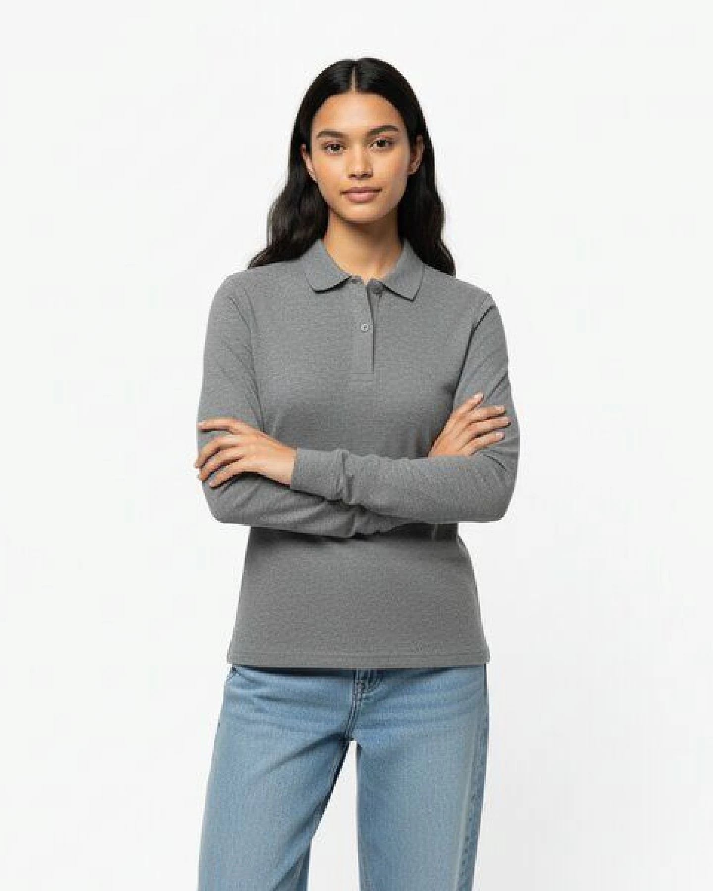 YTWOO Damen Piqué-Polo Langarm – Ansicht 3