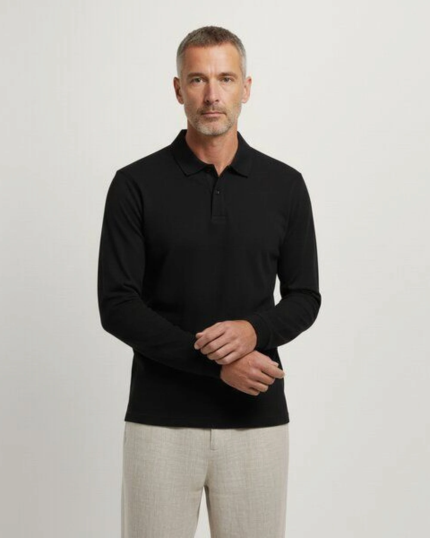 YTWOO Herren Piqué-Polo Langarm – Ansicht 2