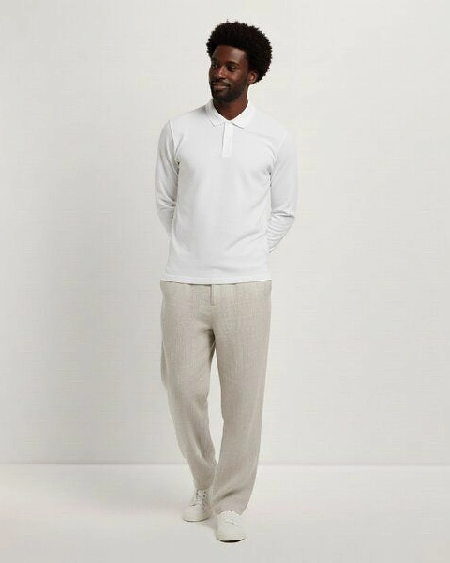 YTWOO Herren Piqué-Polo Langarm – Ansicht 2