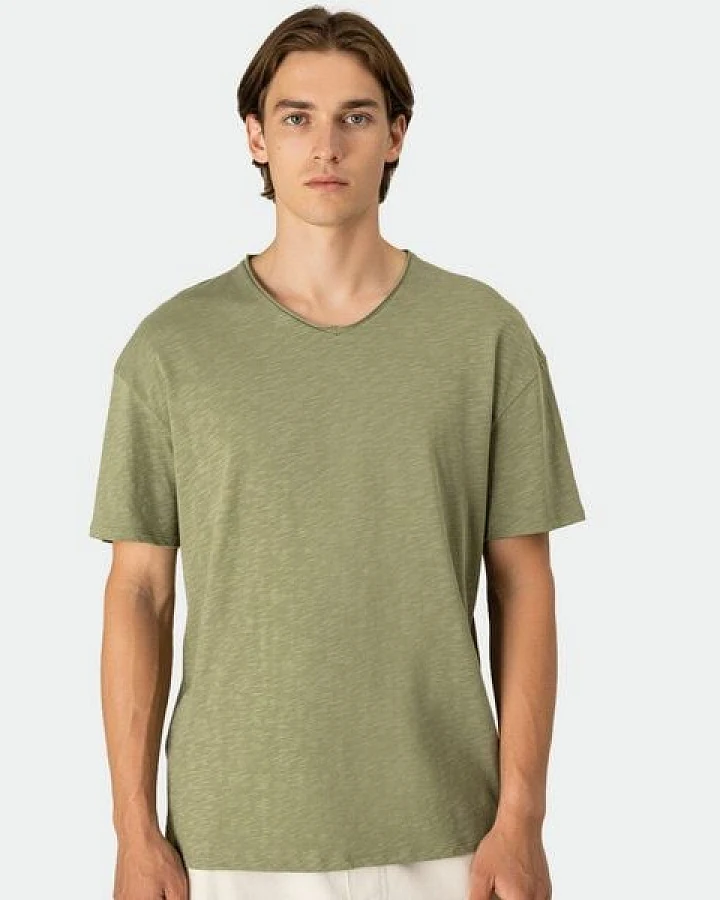 YTWOO Herren Slub T-Shirt V-Auschnitt