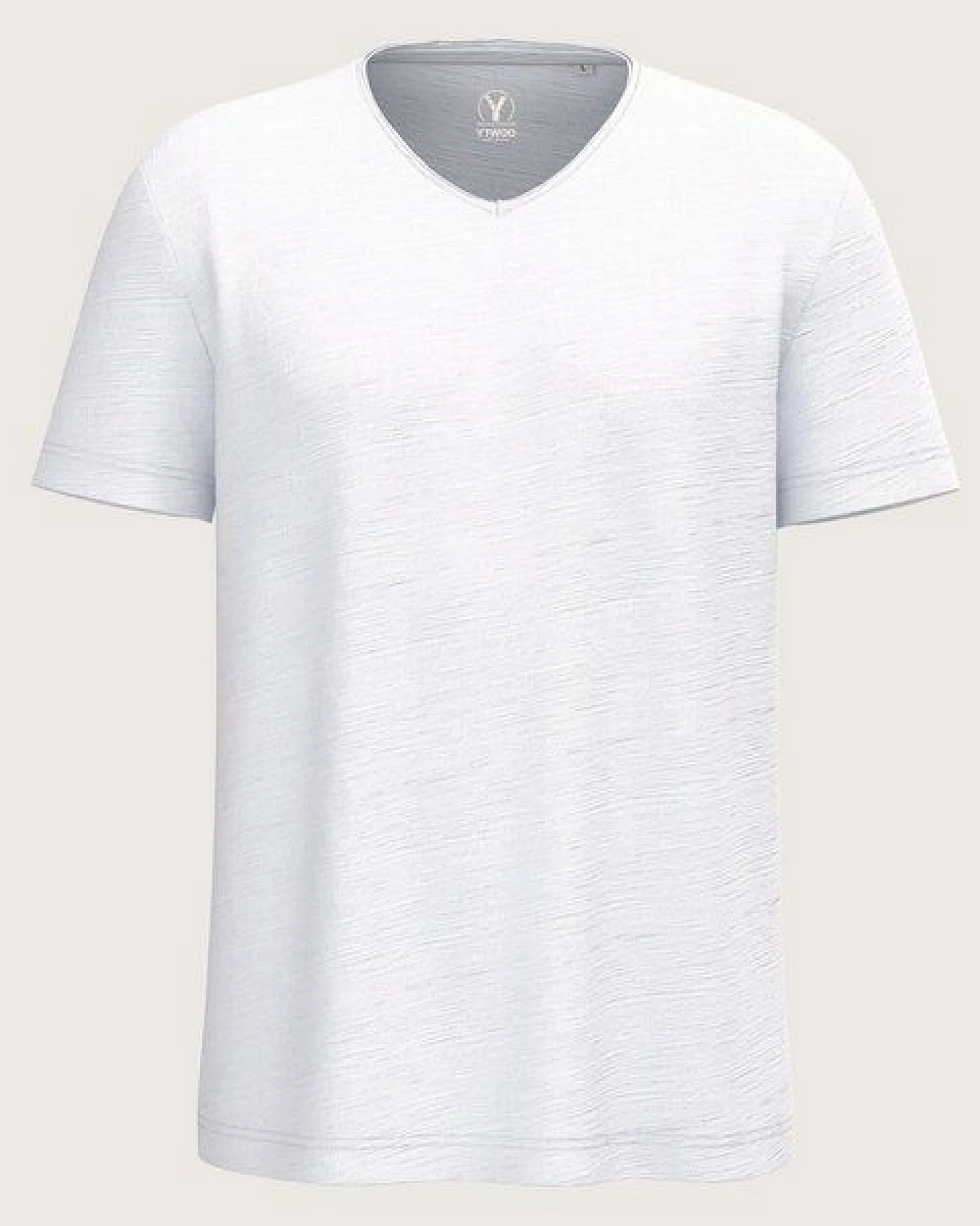 YTWOO Herren Slub T-Shirt V-Auschnitt – Ansicht 2